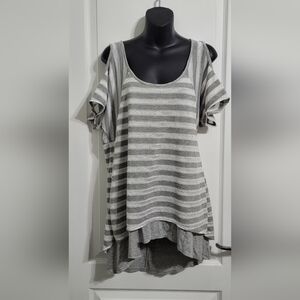 Striped Gray Women's Top